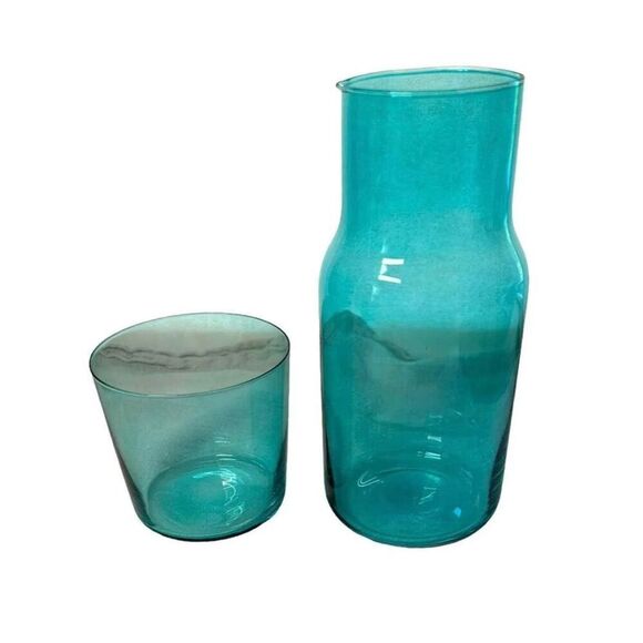 NWT Jonathan Adler Biba Glass Bedside Carafe Set - Picture 2 of 4